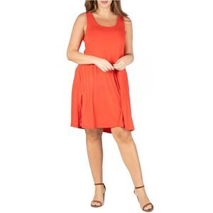 24seven Womens Plus Size Stretch Midi Dress, NWT